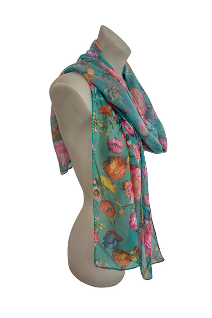 Beautiful spring flowers scarf
