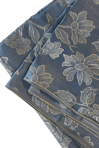 Glittery blue + silver fabric