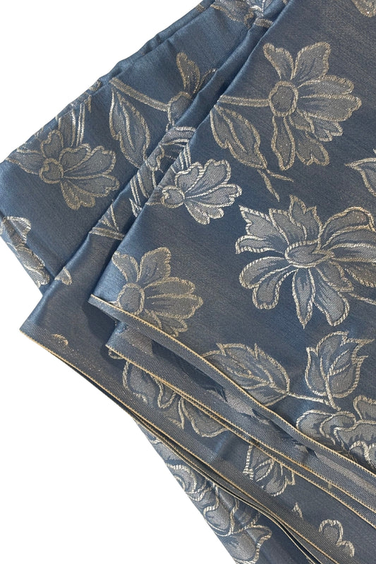 Glittery blue + silver fabric