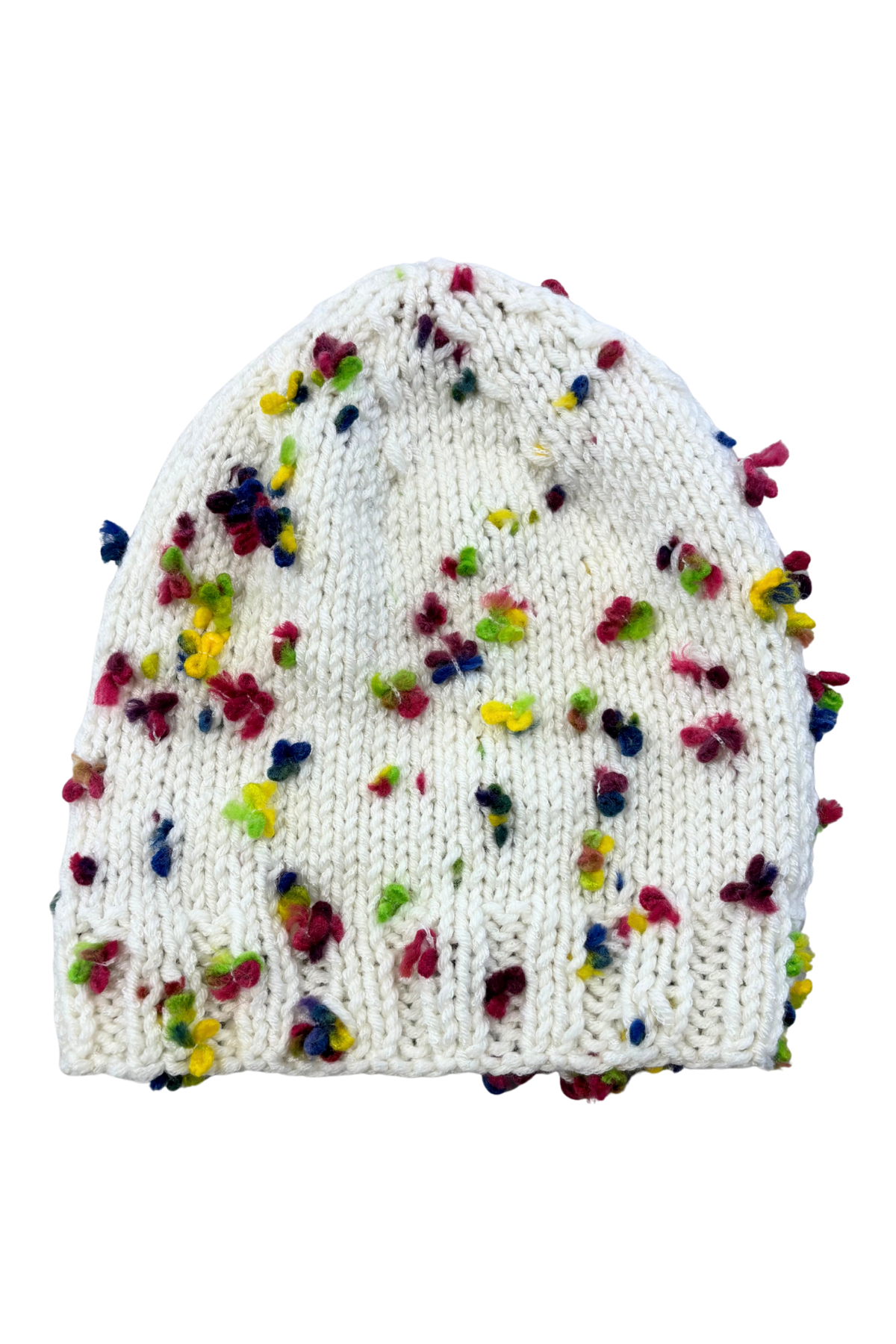 Colourful spots knit beanie