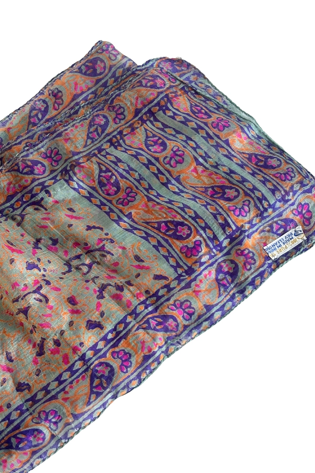 Delicate pink + orange silk scarf