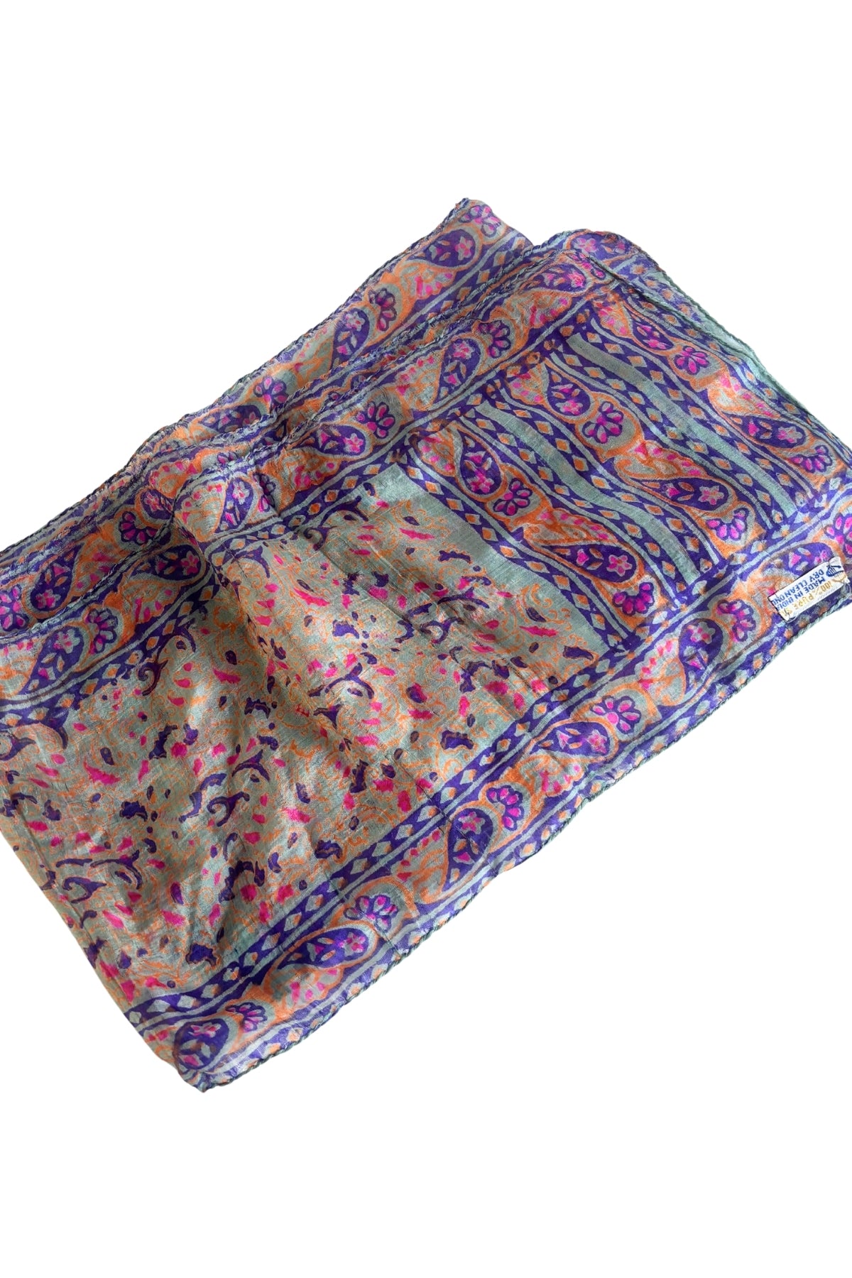 Delicate pink + orange silk scarf