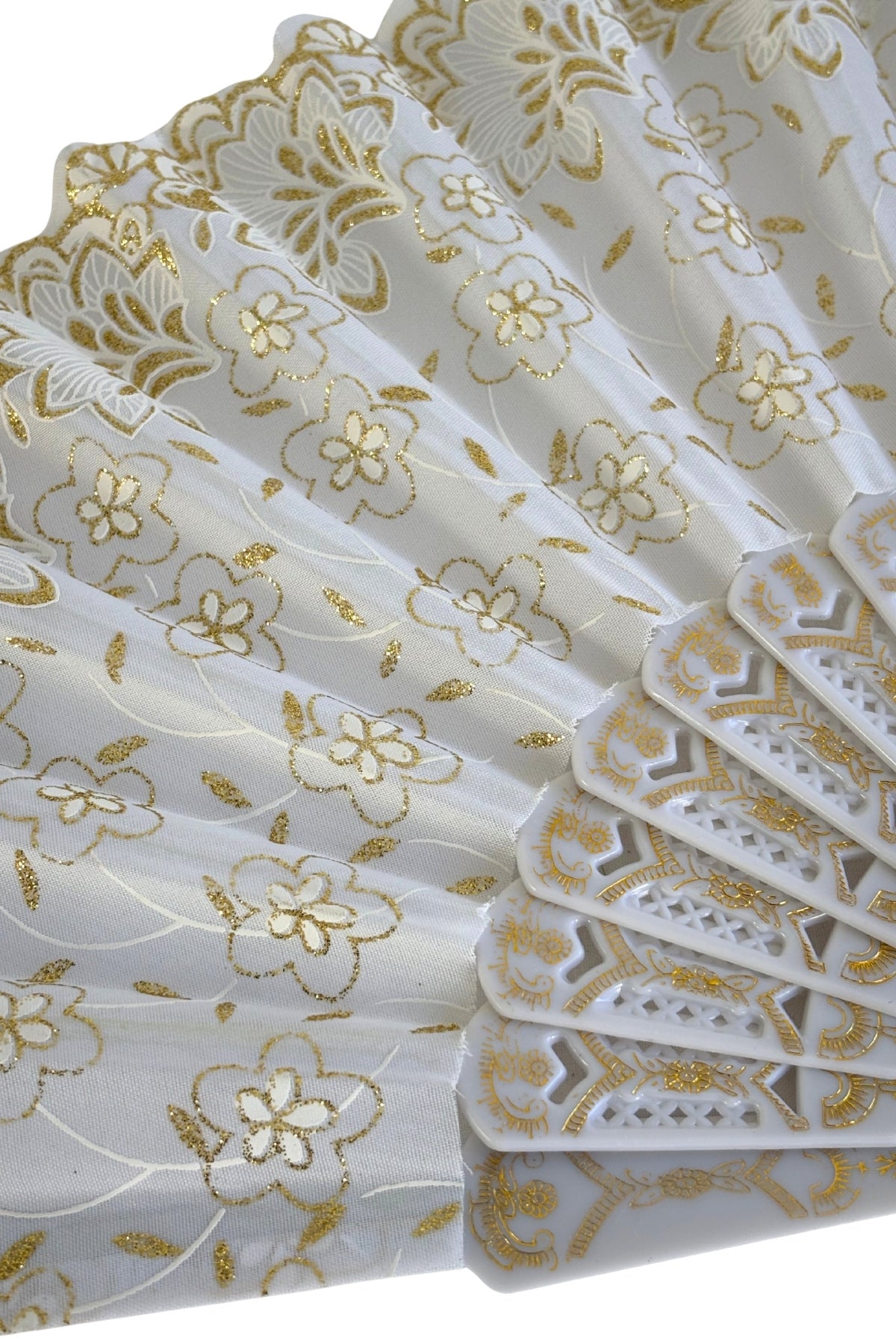 Gold + white fan