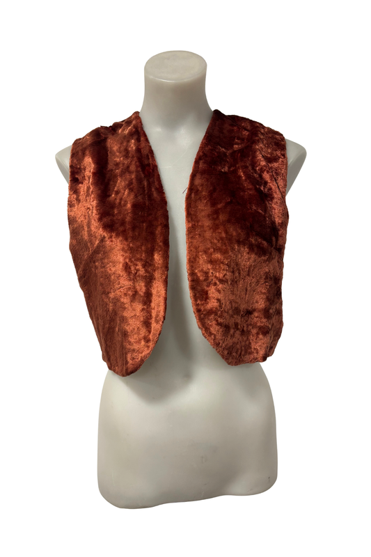 1970's Velvet cropped vest, XS