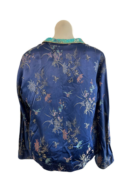 Vintage oriental silk satin jacket, S