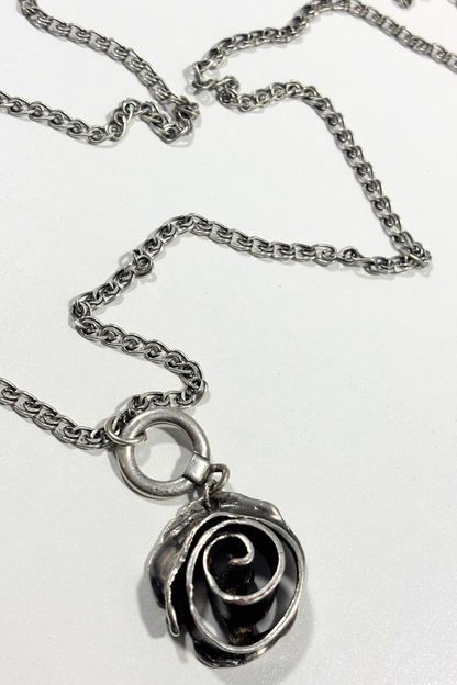 Long chain rose necklace