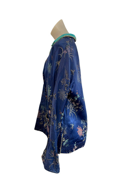 Vintage oriental silk satin jacket, S