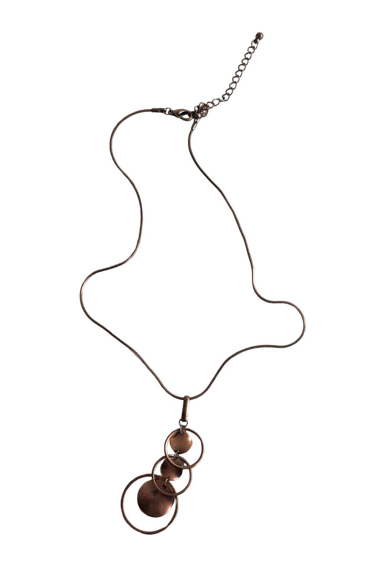 Copper toned cascading circles necklace