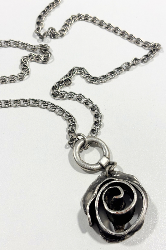 Long chain rose necklace