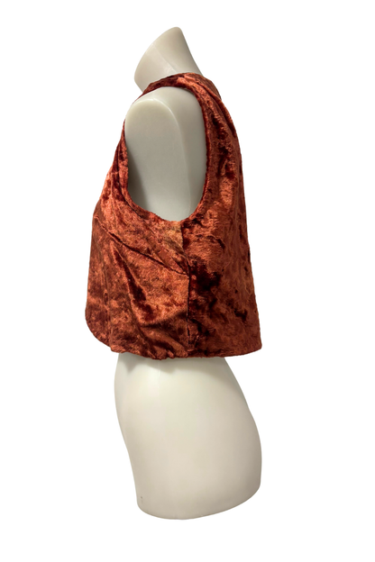 1970's Velvet cropped vest, XS