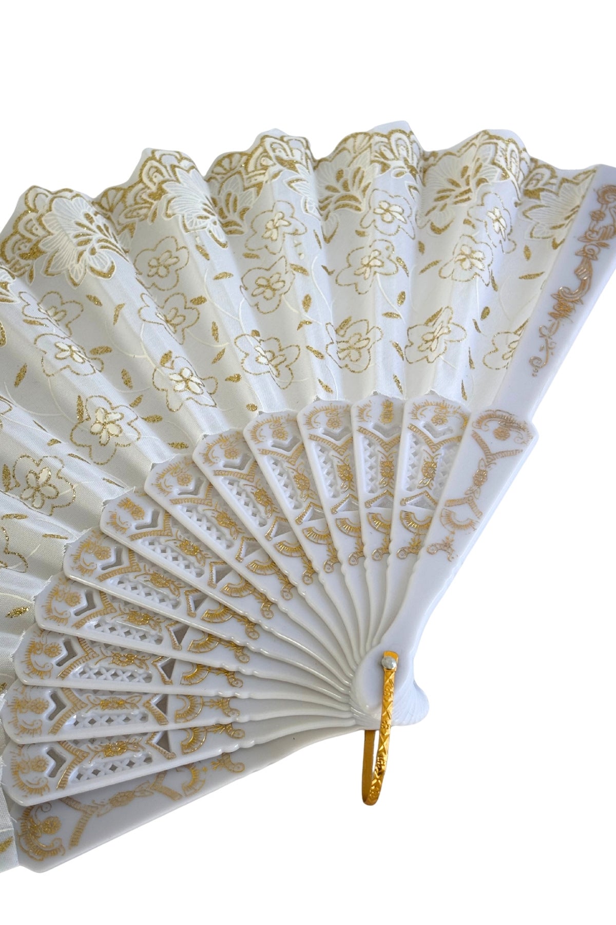 Gold + white fan