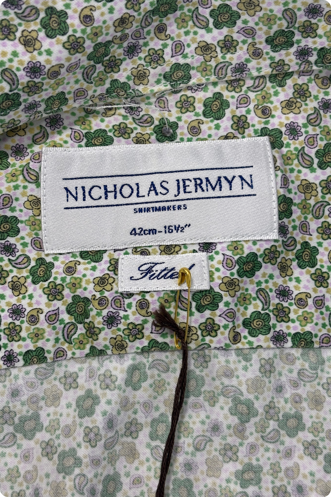 Nicholas Jermyn floral fitted shirt, 42cm chest
