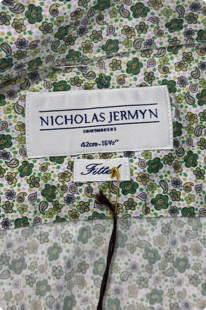 Nicholas Jermyn floral fitted shirt, 42cm chest