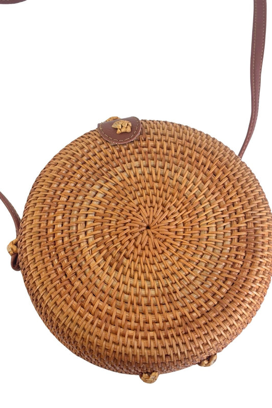 Rattan round bag