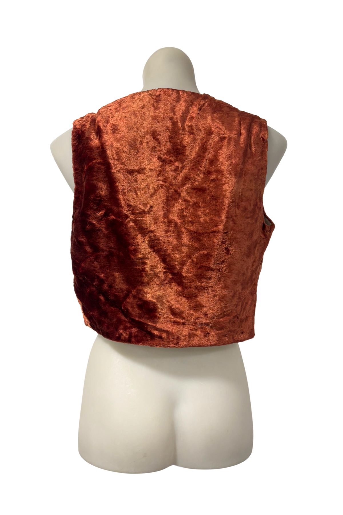 1970's Velvet cropped vest, XS