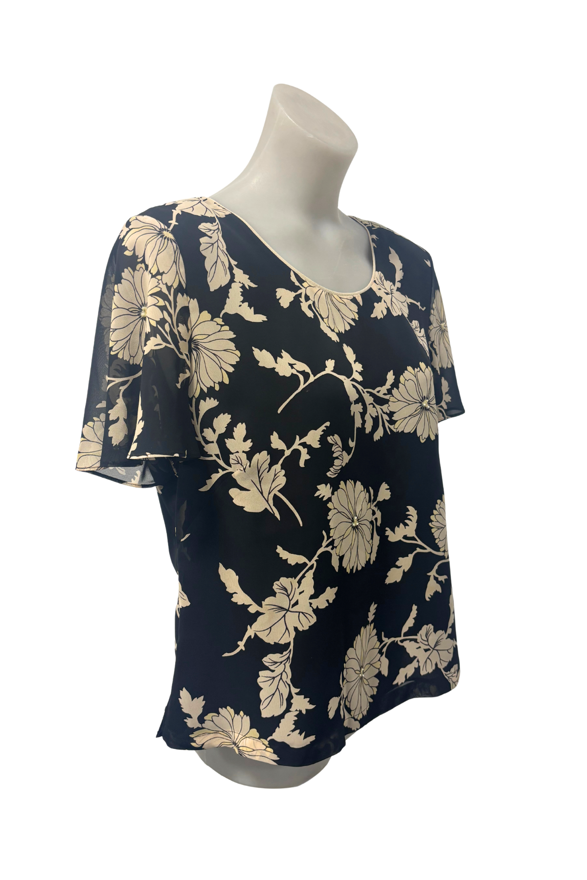 Jacques Vert floral beaded blouse, 14