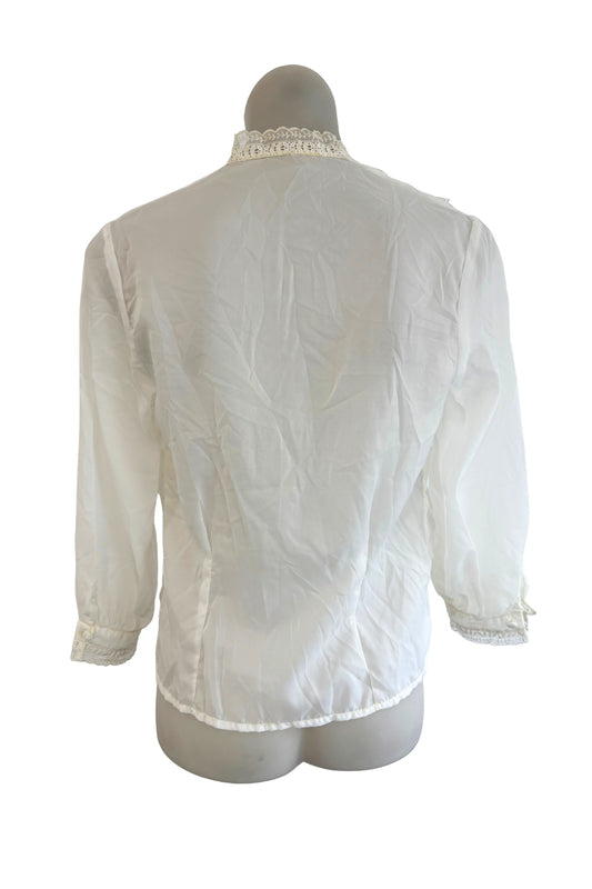 A Dawn Garment NZ made vintage lace top, S