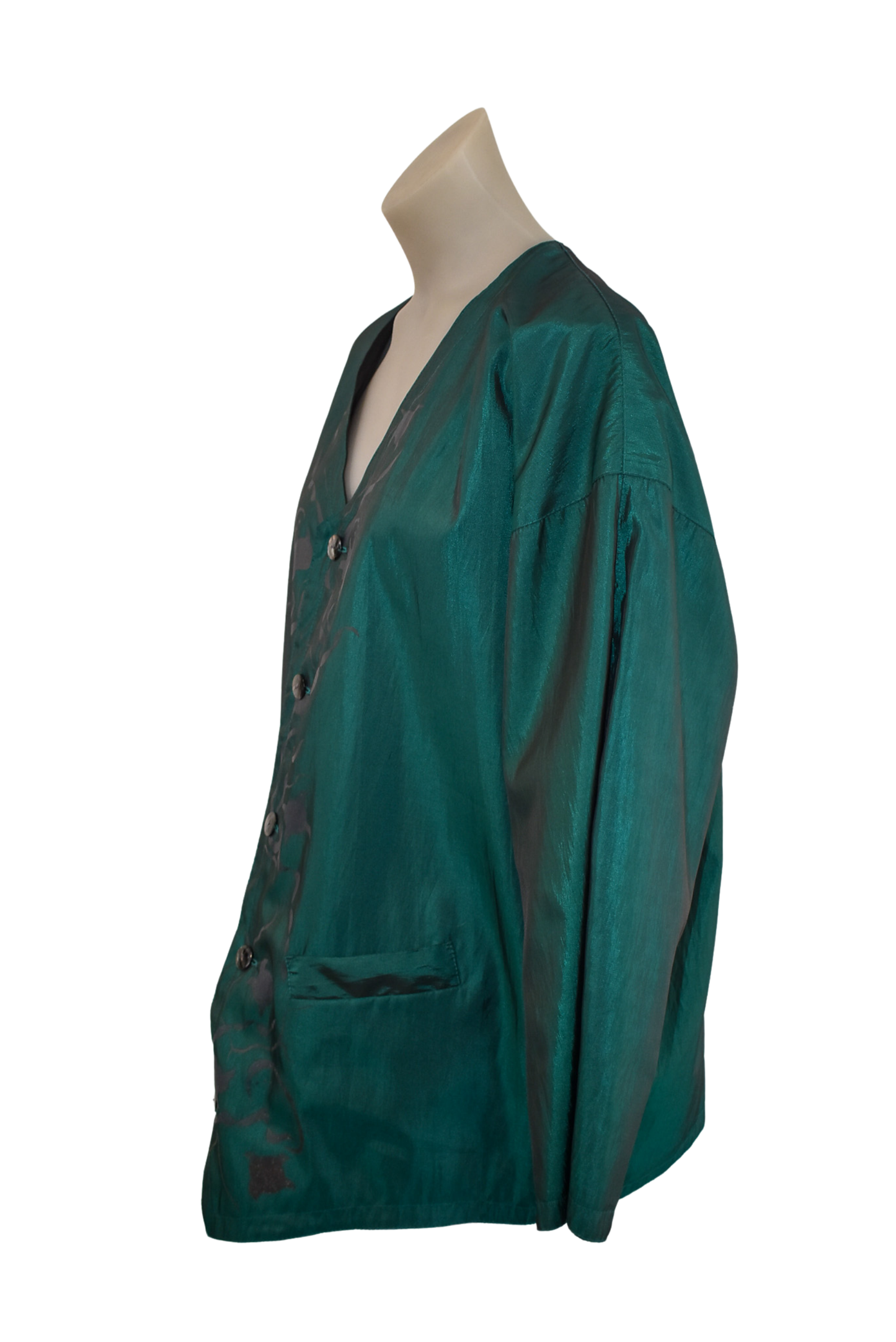 Vintage blue iridescent oversized blazer, L