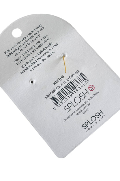 Kiki gold wood loop earrings