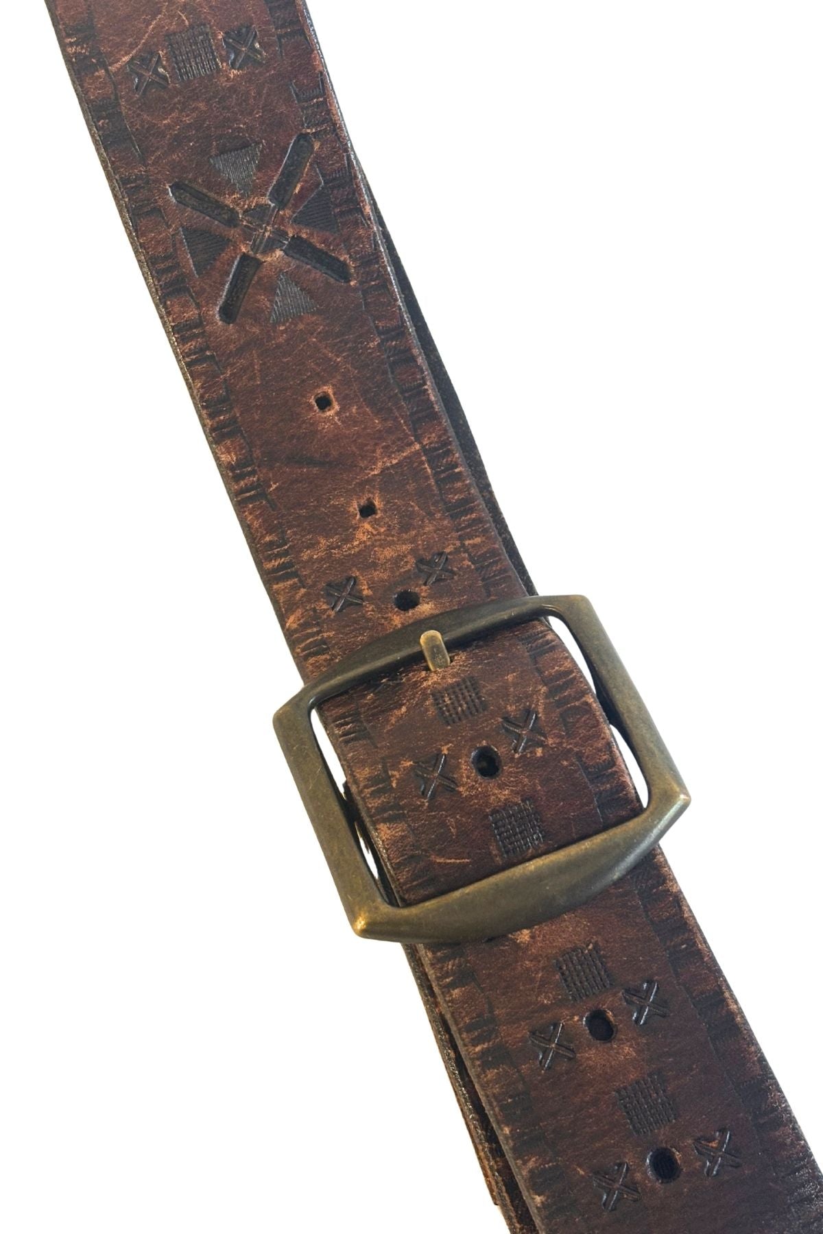 Vintage chunky leather belt