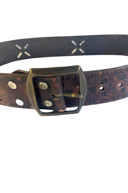Vintage chunky leather belt