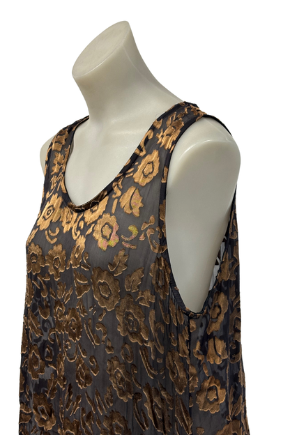 Vamp copper roses mesh tunic, S/M