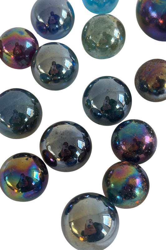 Retro oil slick marbles