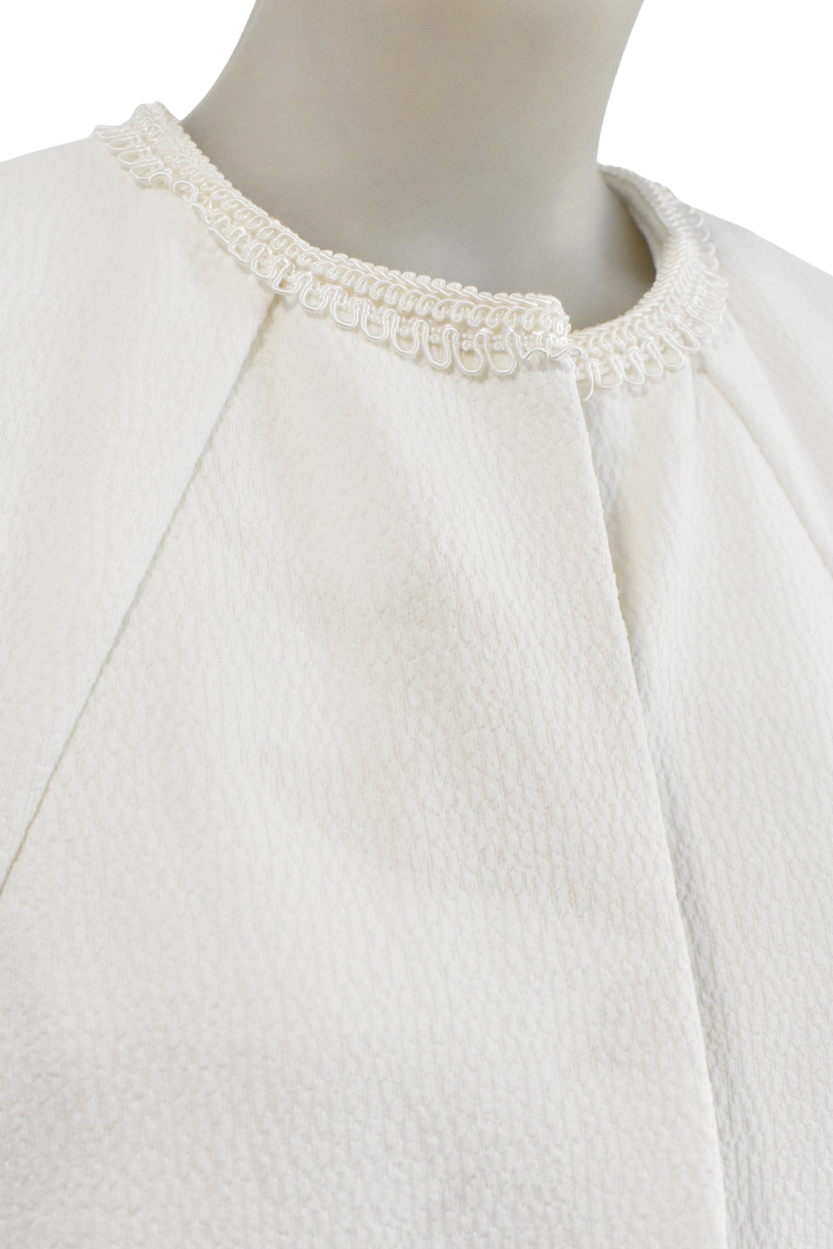 1960's Crimplene white mid coat, S