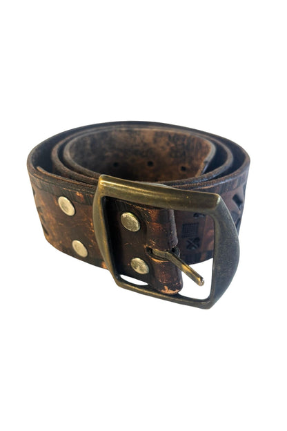 Vintage chunky leather belt