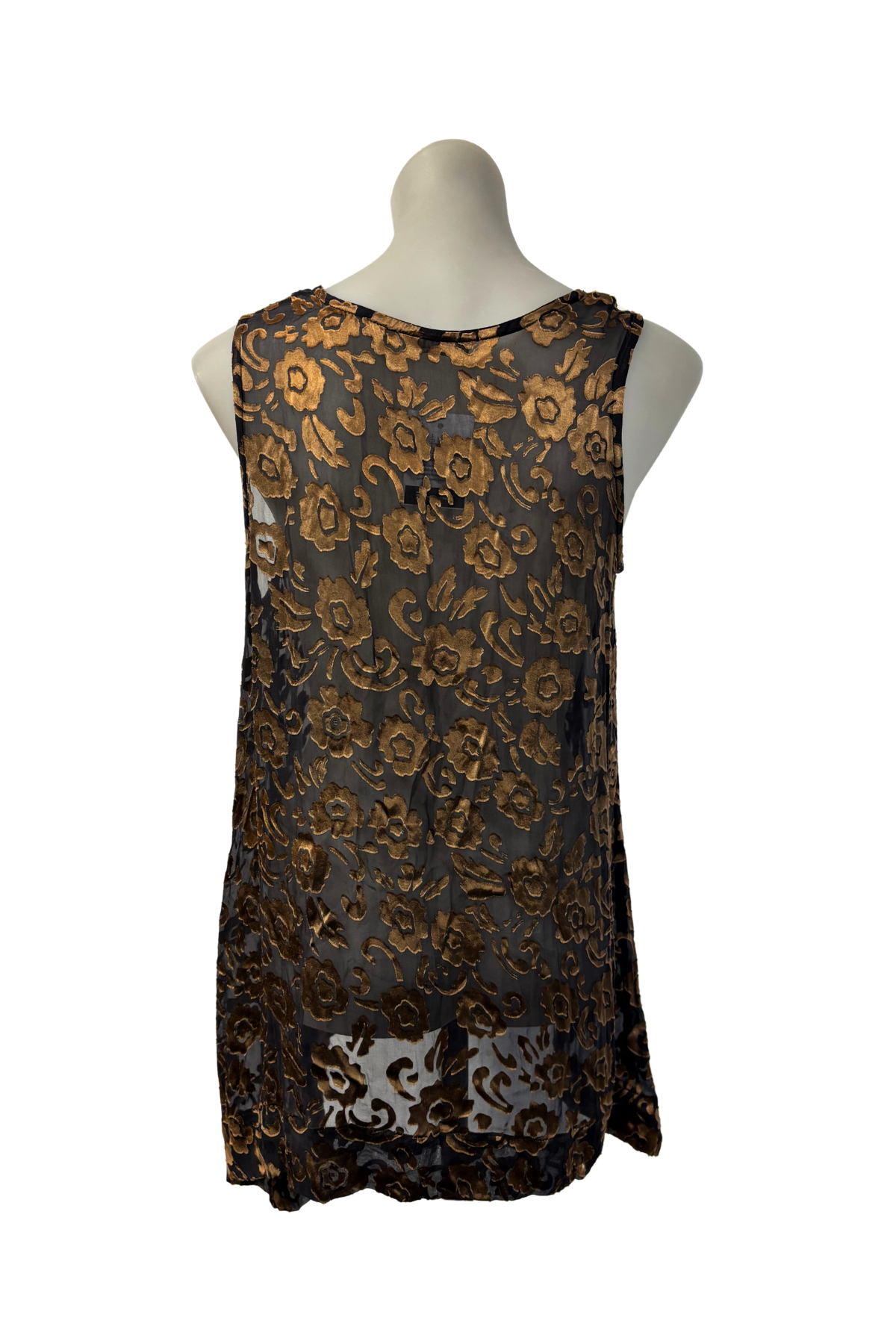 Vamp copper roses mesh tunic, S/M