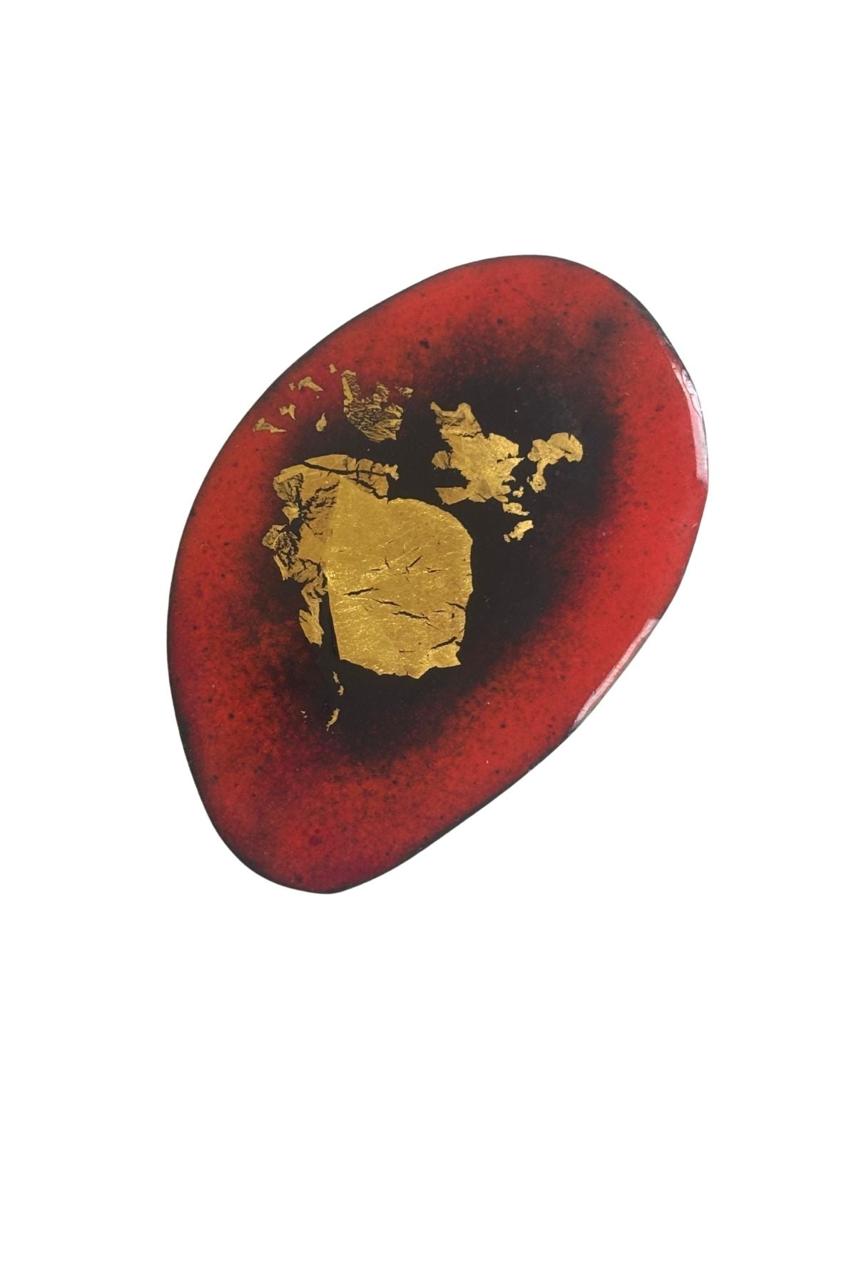 Enamels by Heather Calnan gold flake brooch