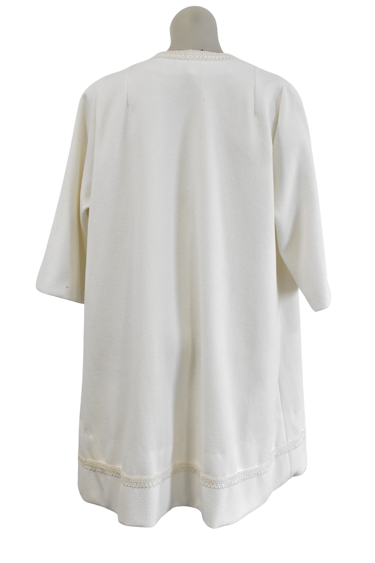 1960's Crimplene white mid coat, S