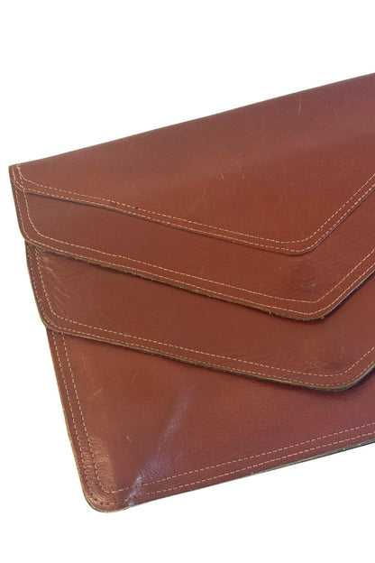 Genuine leather envelope clutch bag