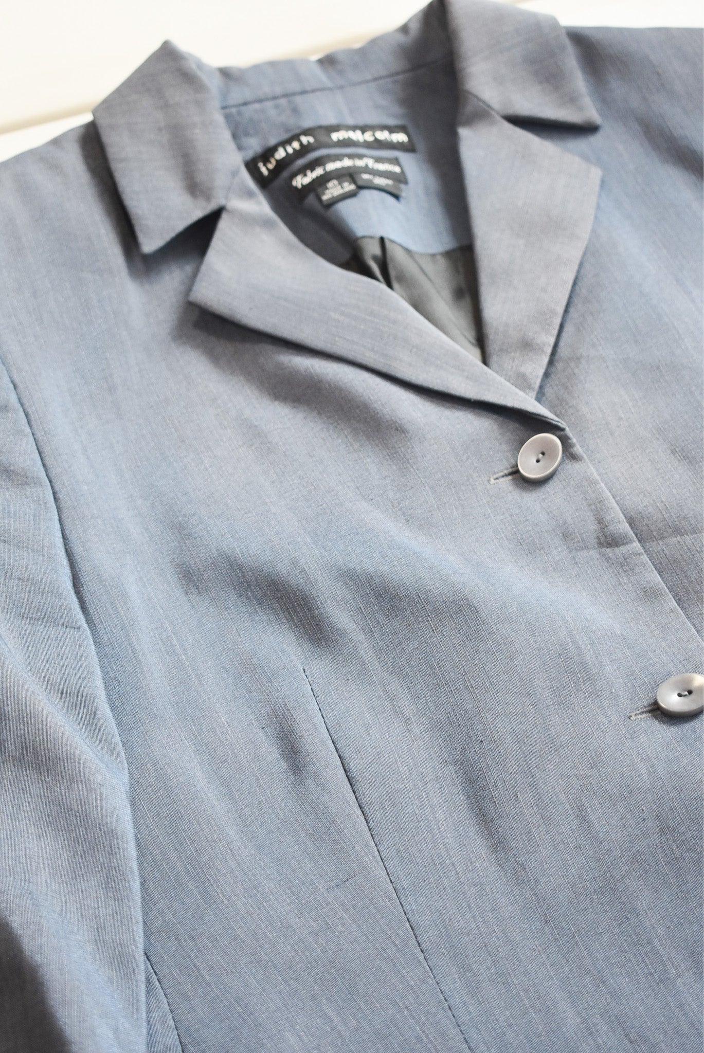 Judith Malcolm NZ made metallic blue blazer, 10