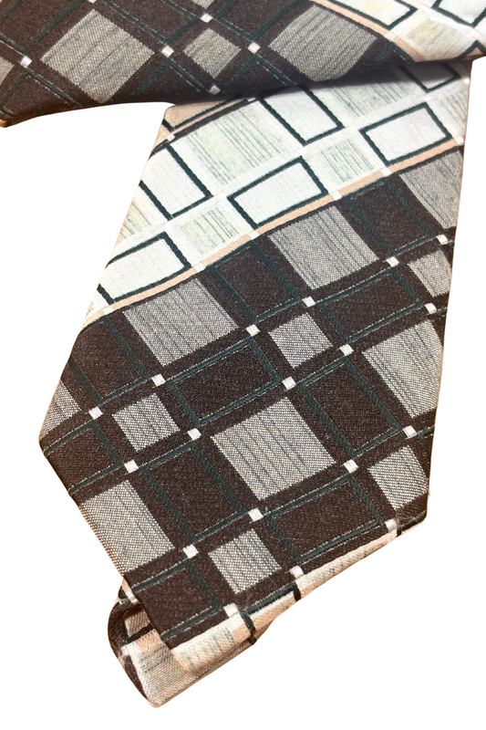 John Webster NZ made rectangular patterned tie