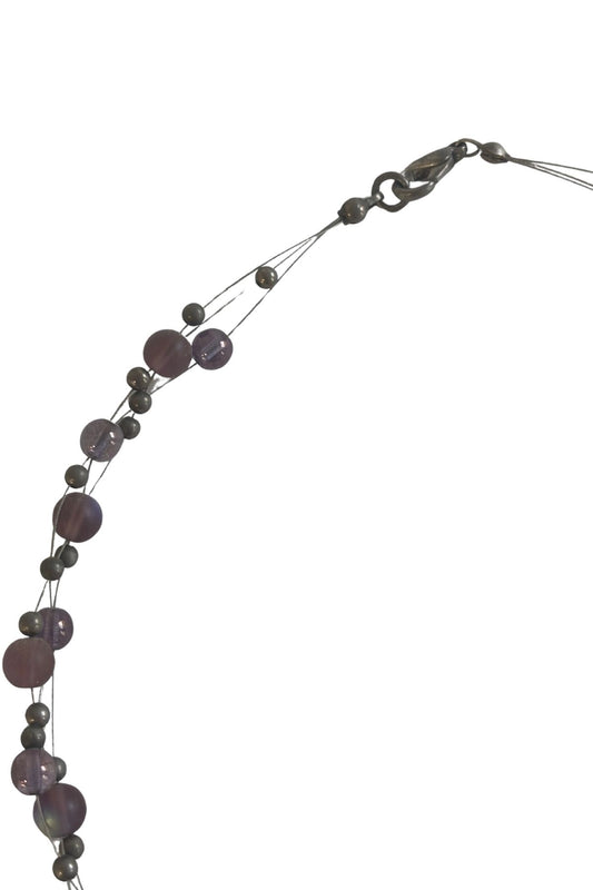 Groovy Y2K glass bead wire necklace