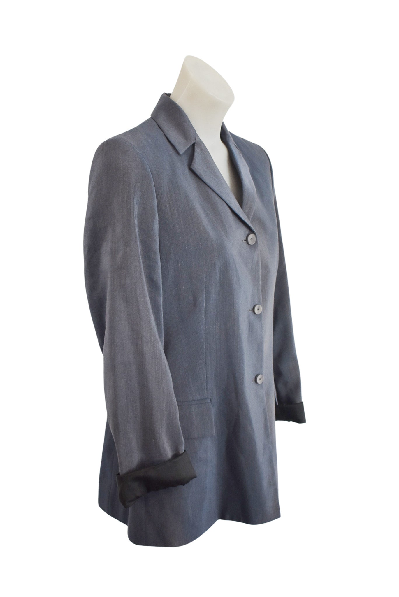 Judith Malcolm NZ made metallic blue blazer, 10