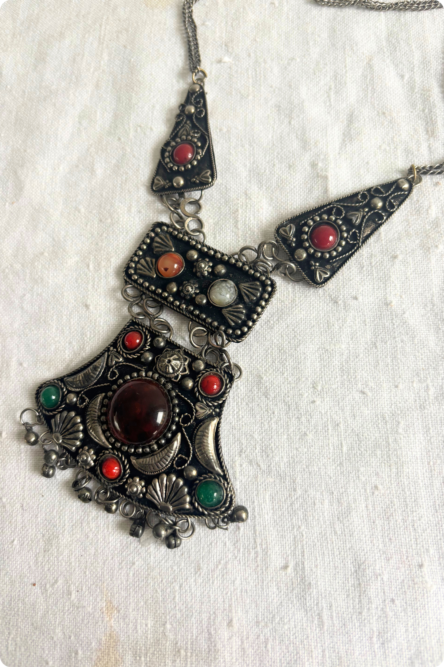 Jingling statement necklace