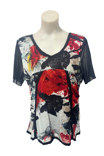 Caroline Collection mesh lace blouse, 20