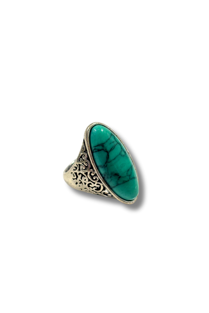 Faux turquoise chunky ring