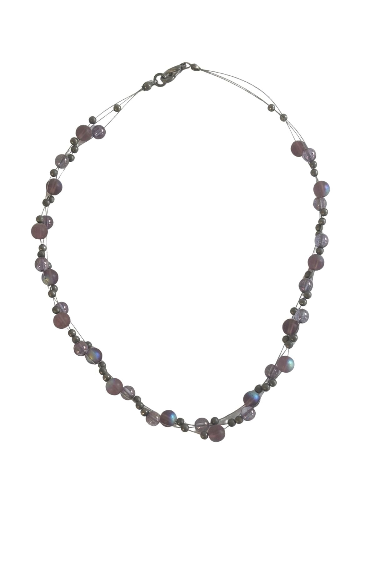 Groovy Y2K glass bead wire necklace