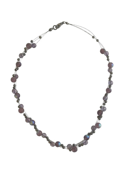 Groovy Y2K glass bead wire necklace