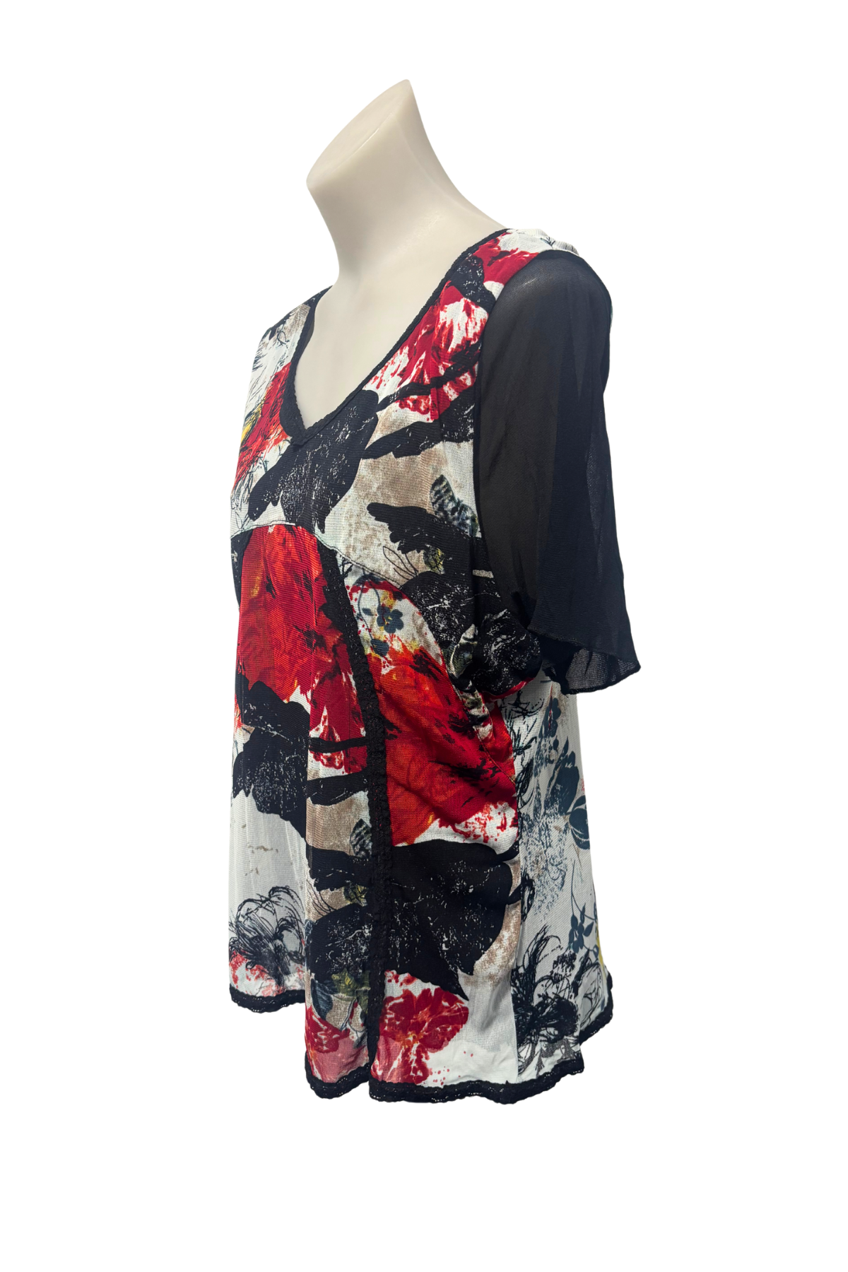 Caroline Collection mesh lace blouse, 20