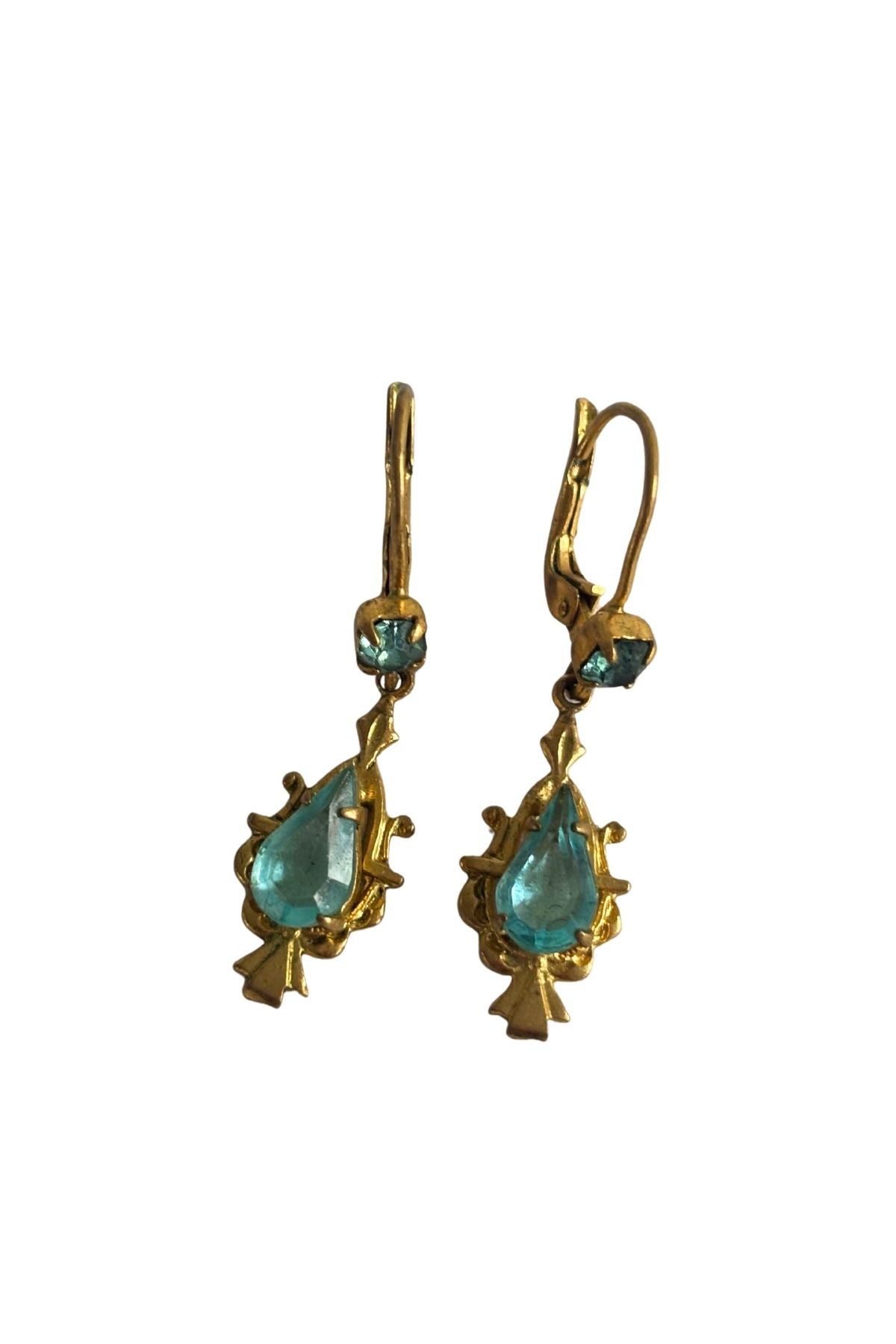 Vintage faux blue topaz earrings