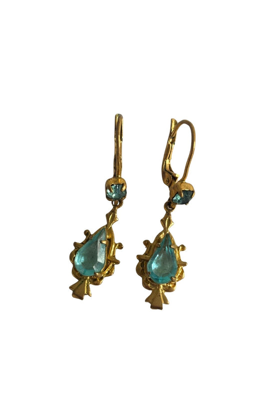 Vintage faux blue topaz earrings