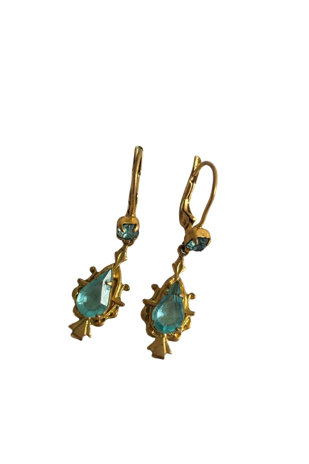 Vintage faux blue topaz earrings