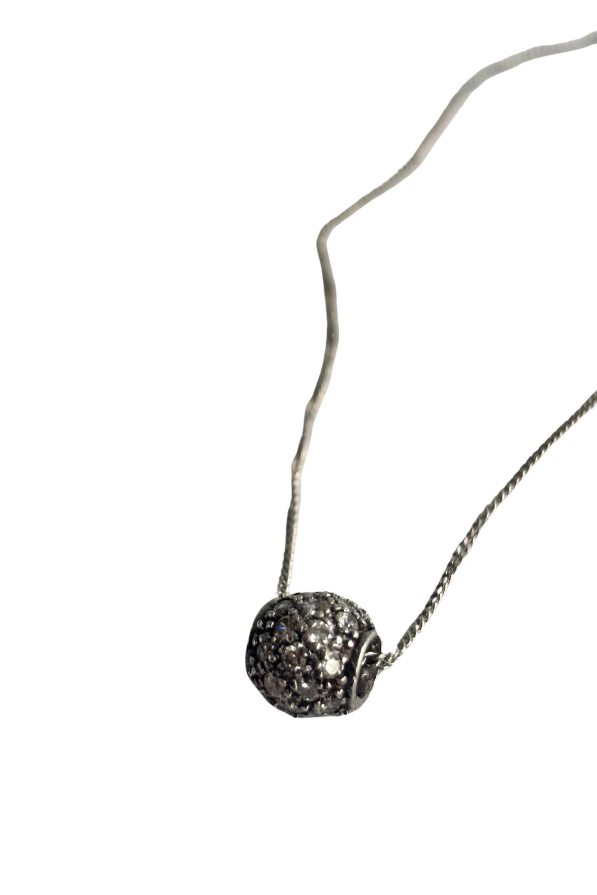 925 Silver glitzy charm necklace