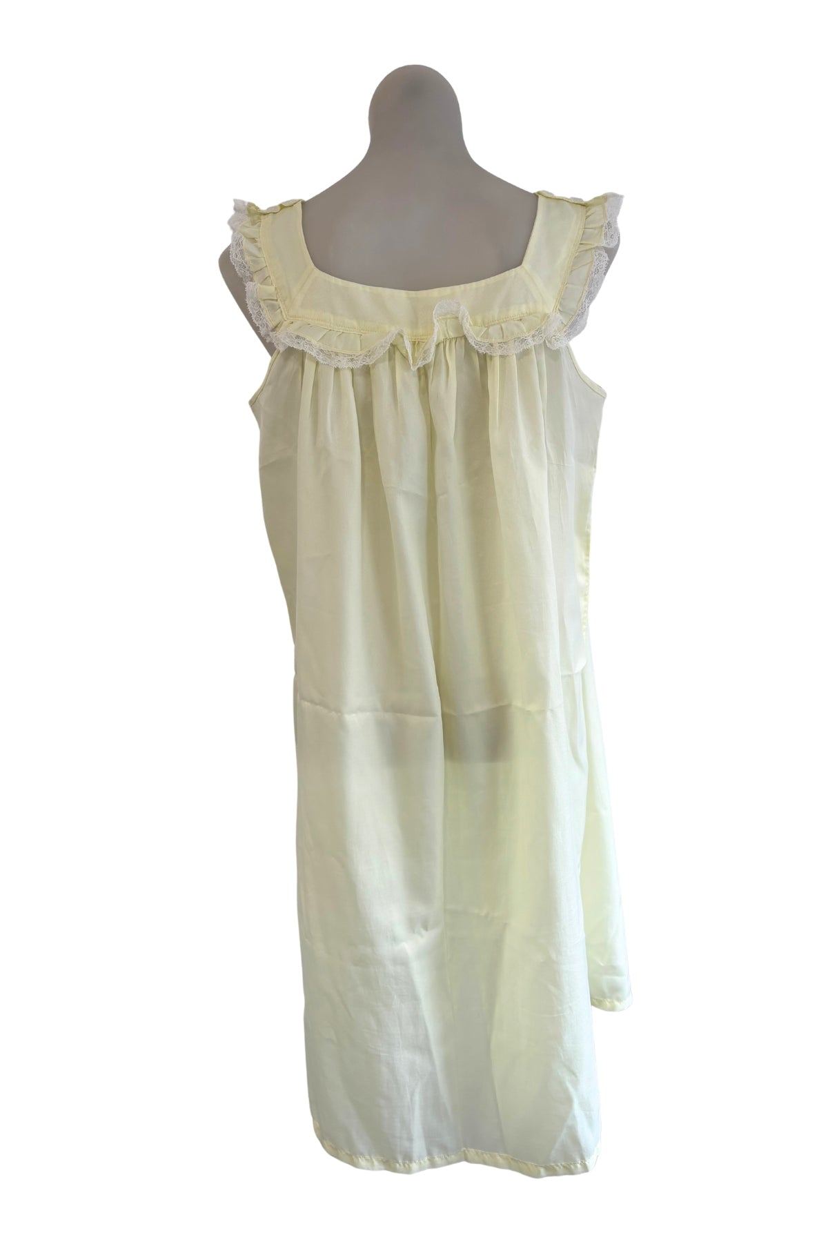 Vintage yellow lace baby doll nighty dress, M/L