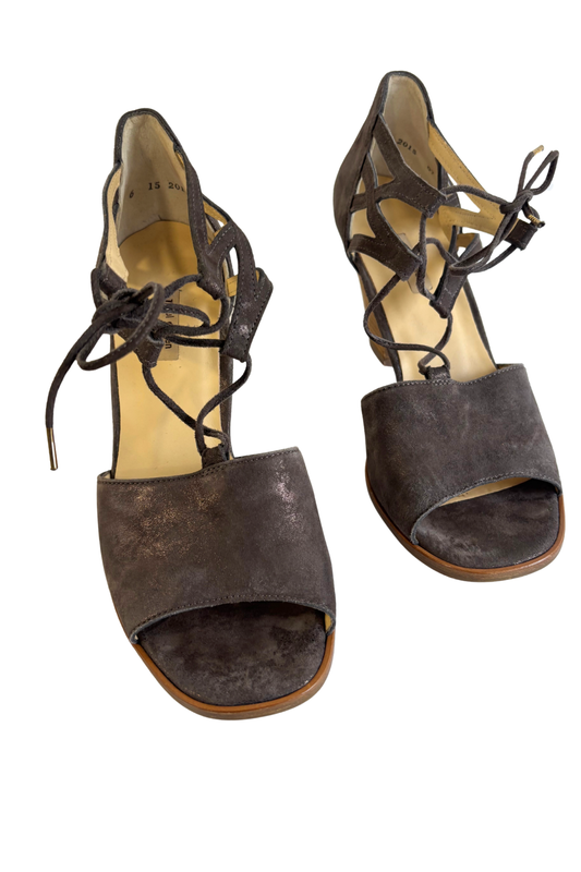 Paul Green metallic suede strappy heels, 9