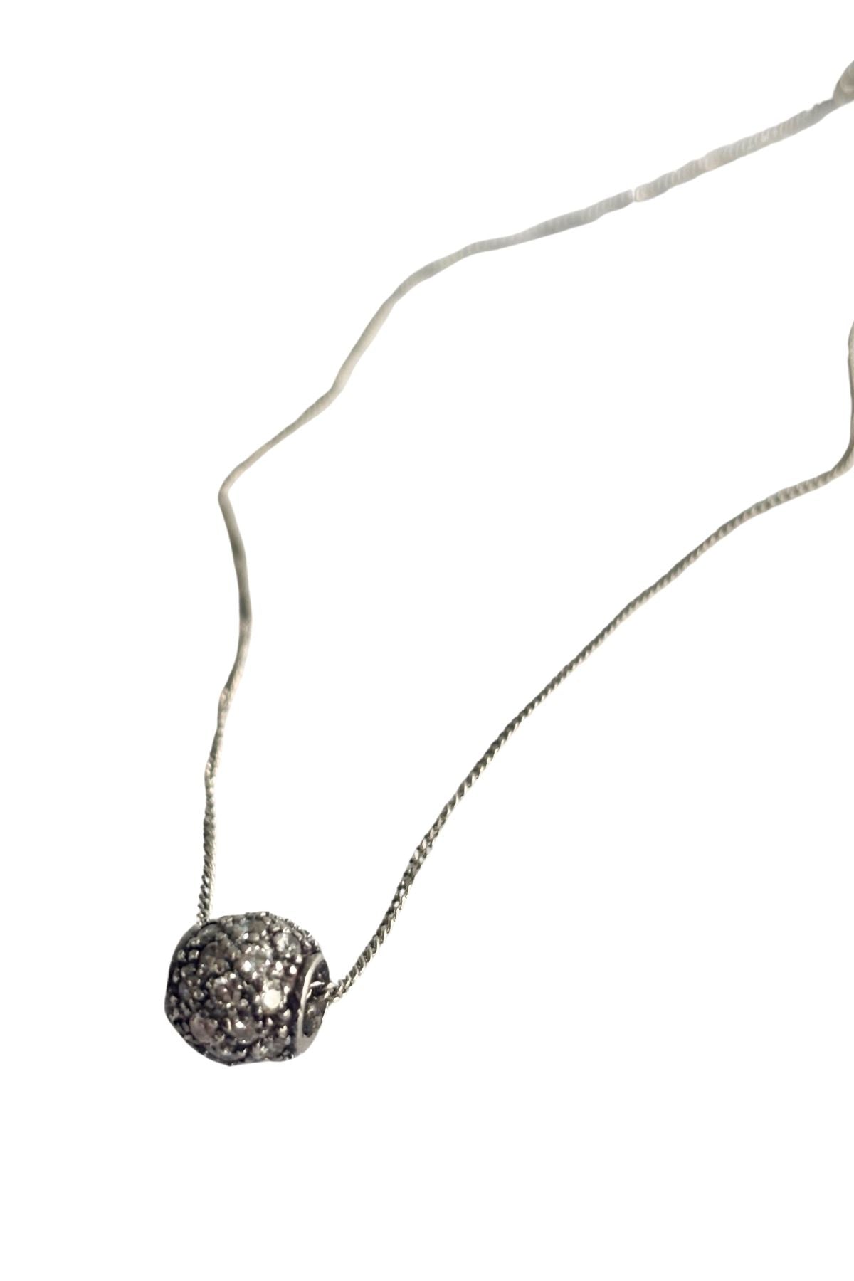 925 Silver glitzy charm necklace
